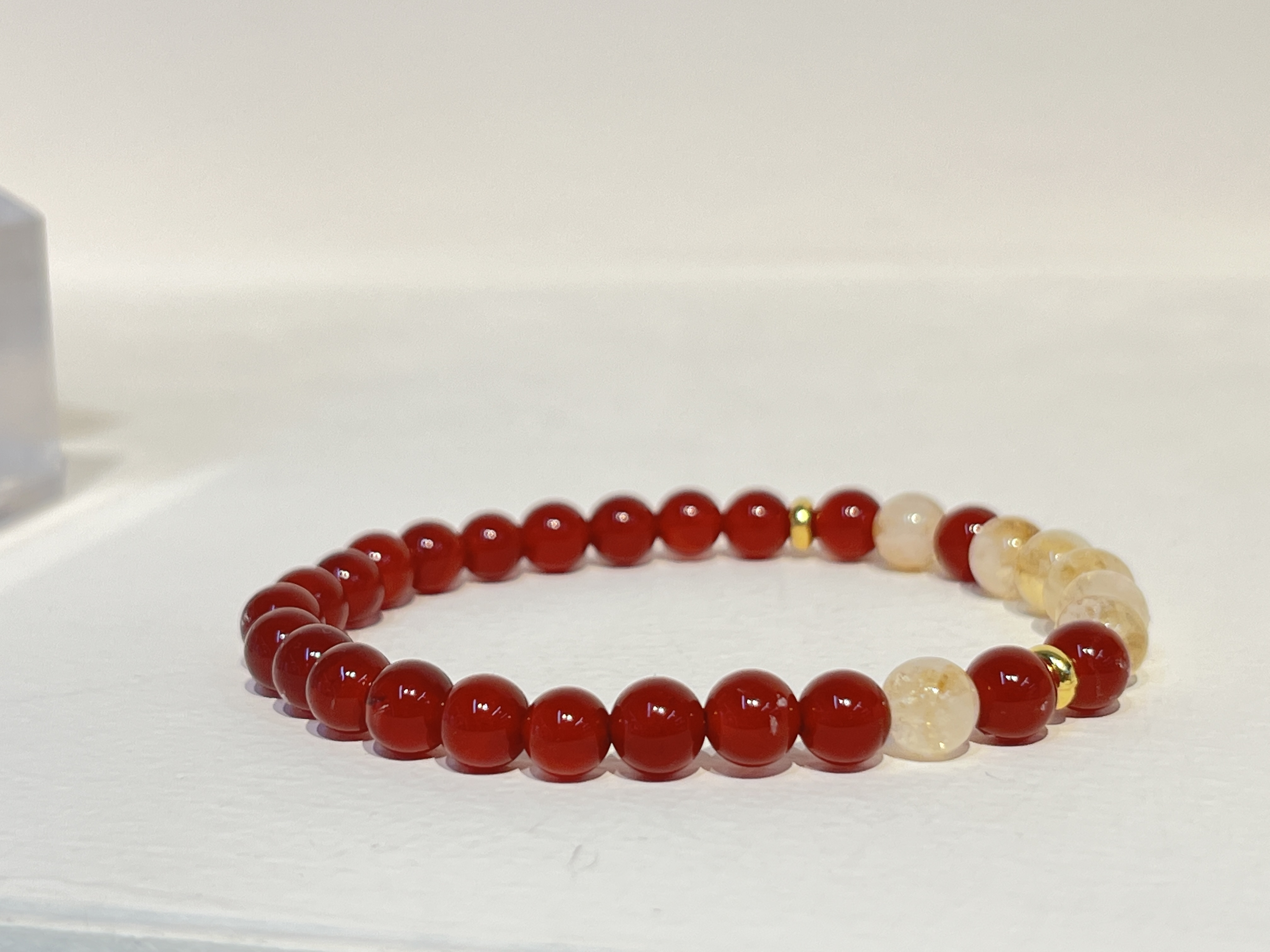 批发天然黄塔晶手串红玛瑙手链礼品礼物女生送礼设计款小众定制