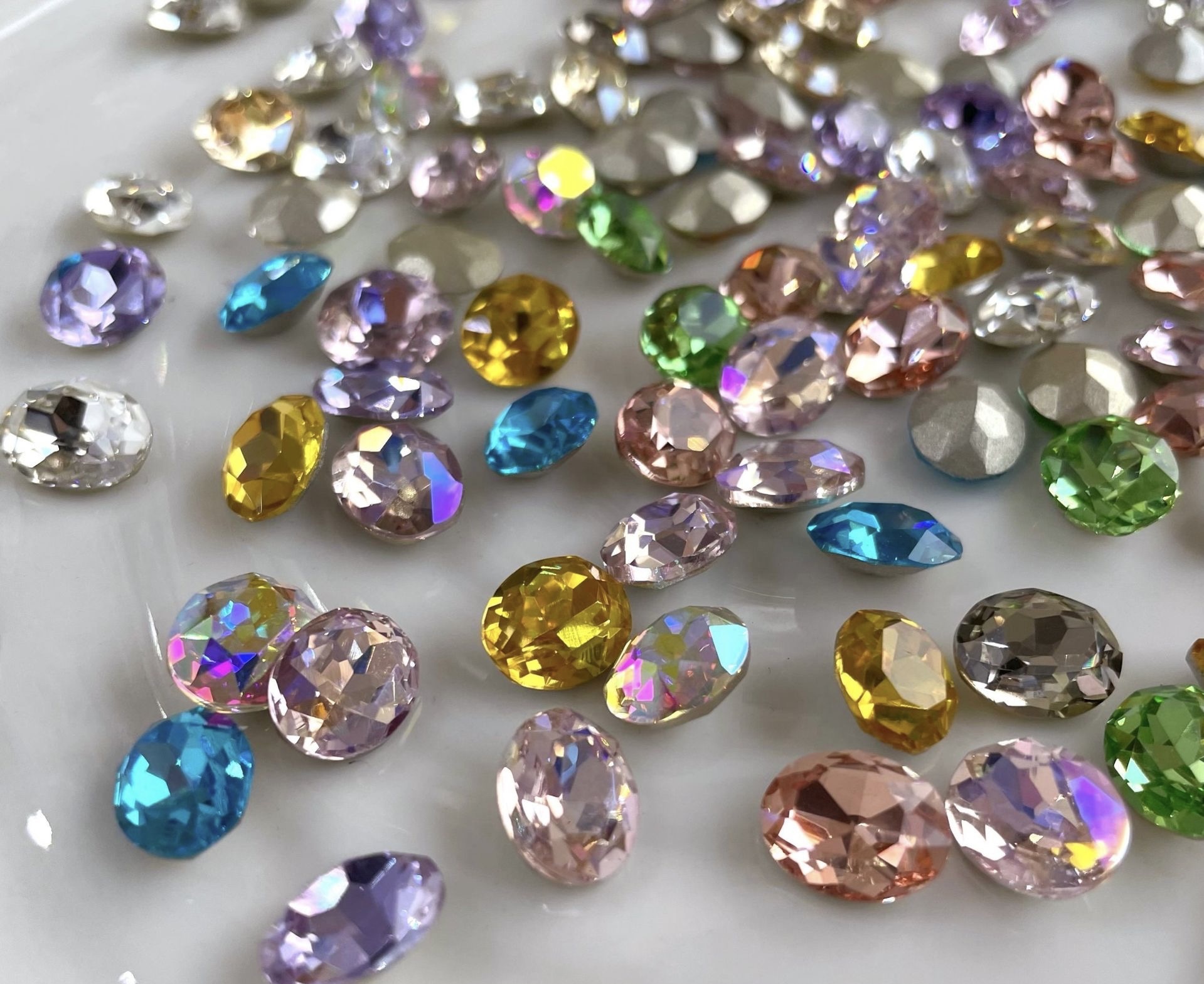 网红椭圆8*10鸽子蛋超闪美甲尖底钻饰品配件