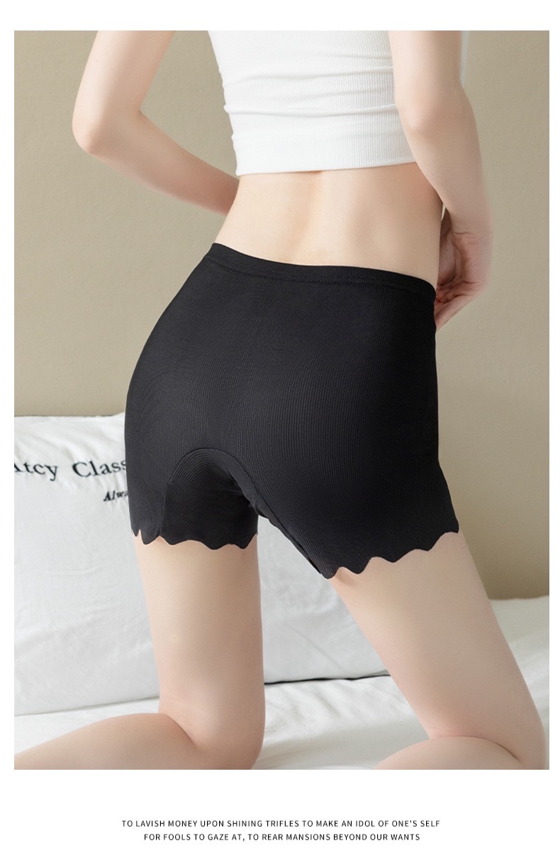 Ice silk double-layer safety pants for women to prevent exposure, summer thin, seamless, non-curled leggings, crop-covering safety shorts detail image 20