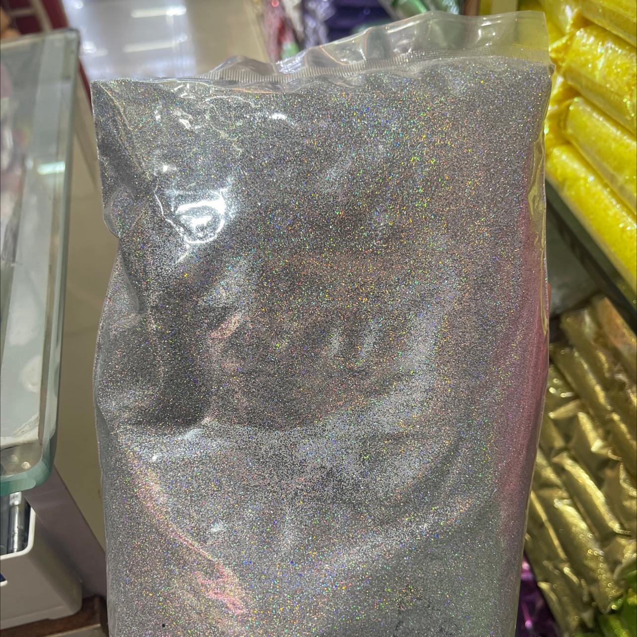 1/128 0.2mm镭射银色 金葱粉珠光粉亮片闪粉金粉小蜡烛美妆彩妆装饰材料金葱粉珠光粉