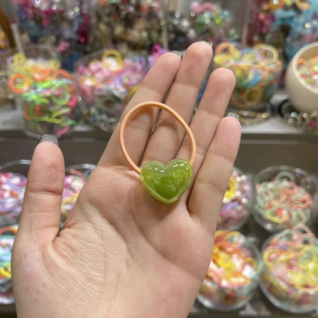 儿童发饰韩国bebeprince儿童发饰甜美可爱撞色爱心发圈女童皮筋不伤发头绳儿童发夹亚克力儿童发夹一次性皮筋儿童发饰详情图8