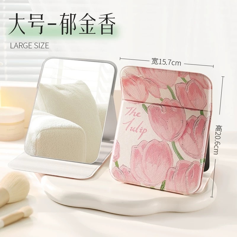 古迪折叠小镜子学生宿舍专用梳妆镜女随身男士便携家用桌面蒽萘LED化妆镜子台式带灯折叠放大网红宿舍桌面美妆卧室梳妆镜女详情图20