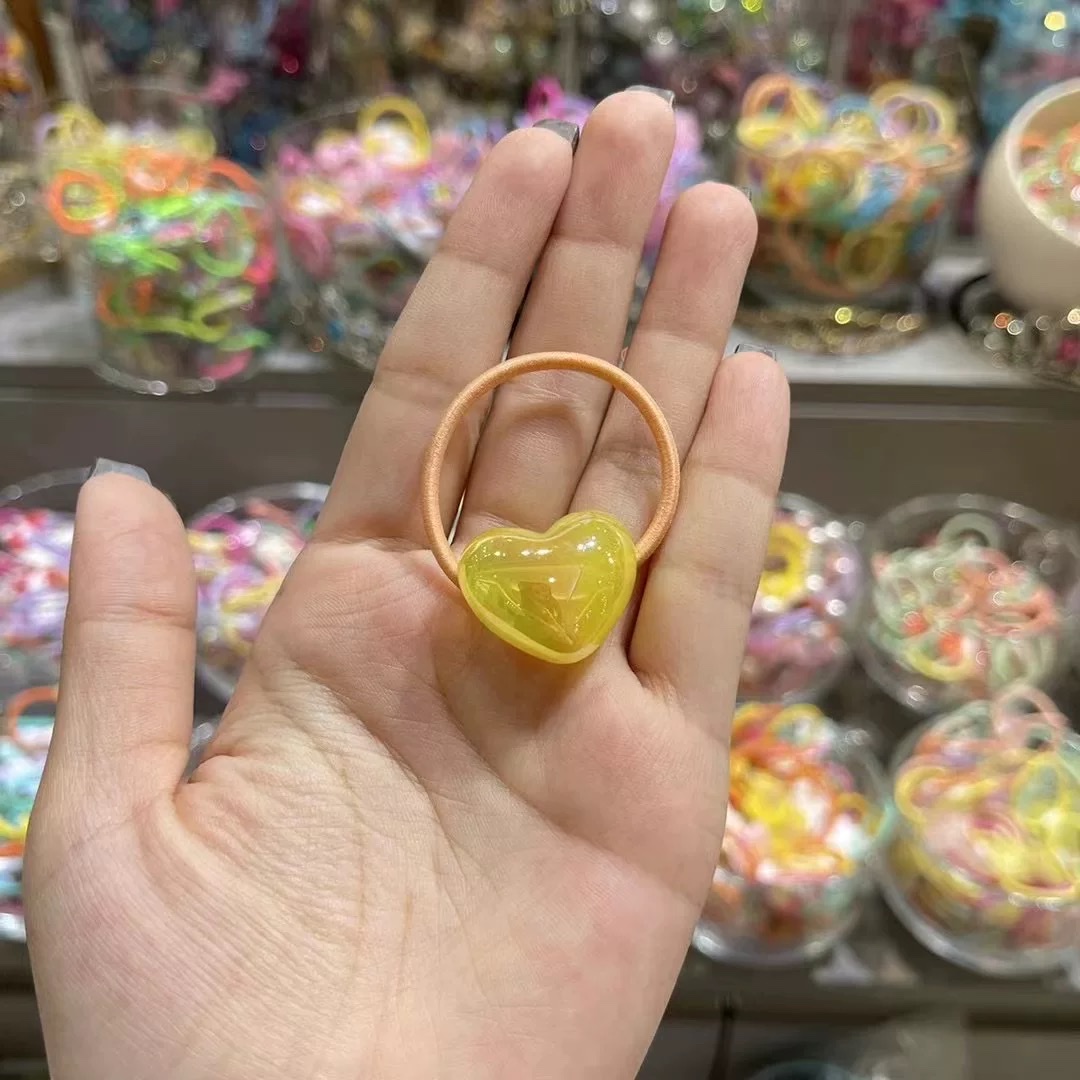 儿童发饰韩国bebeprince儿童发饰甜美可爱撞色爱心发圈女童皮筋不伤发头绳儿童发夹亚克力儿童发夹一次性皮筋儿童发饰详情图11