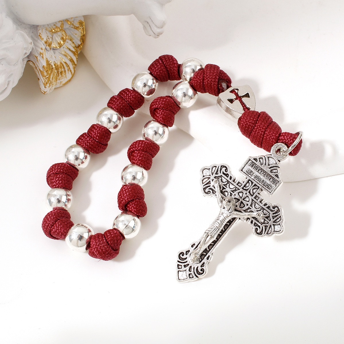 Cross-border e-commerce cross hand-woven rope bracelets, car pendants, ROSARY rosary beads, bracelets and jewelry are exclusively available for wholesale details Picture