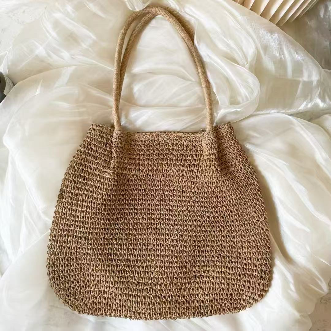 拉菲草编文艺手工包包女编织背包夏天热卖