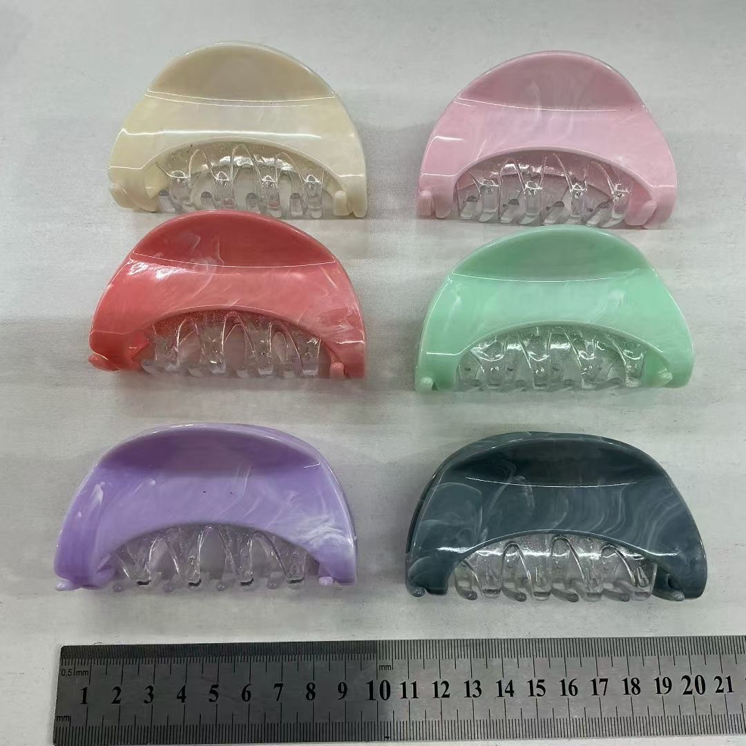 亚克力成人发夹抓夹发饰可爱发夹粉色卡通造型多巴胺发夹外贸可定制细节图