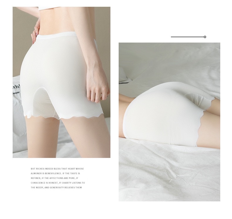 Ice silk double-layer safety pants for women to prevent exposure, summer thin, seamless, non-curled leggings, crop-covering safety shorts detail image 18
