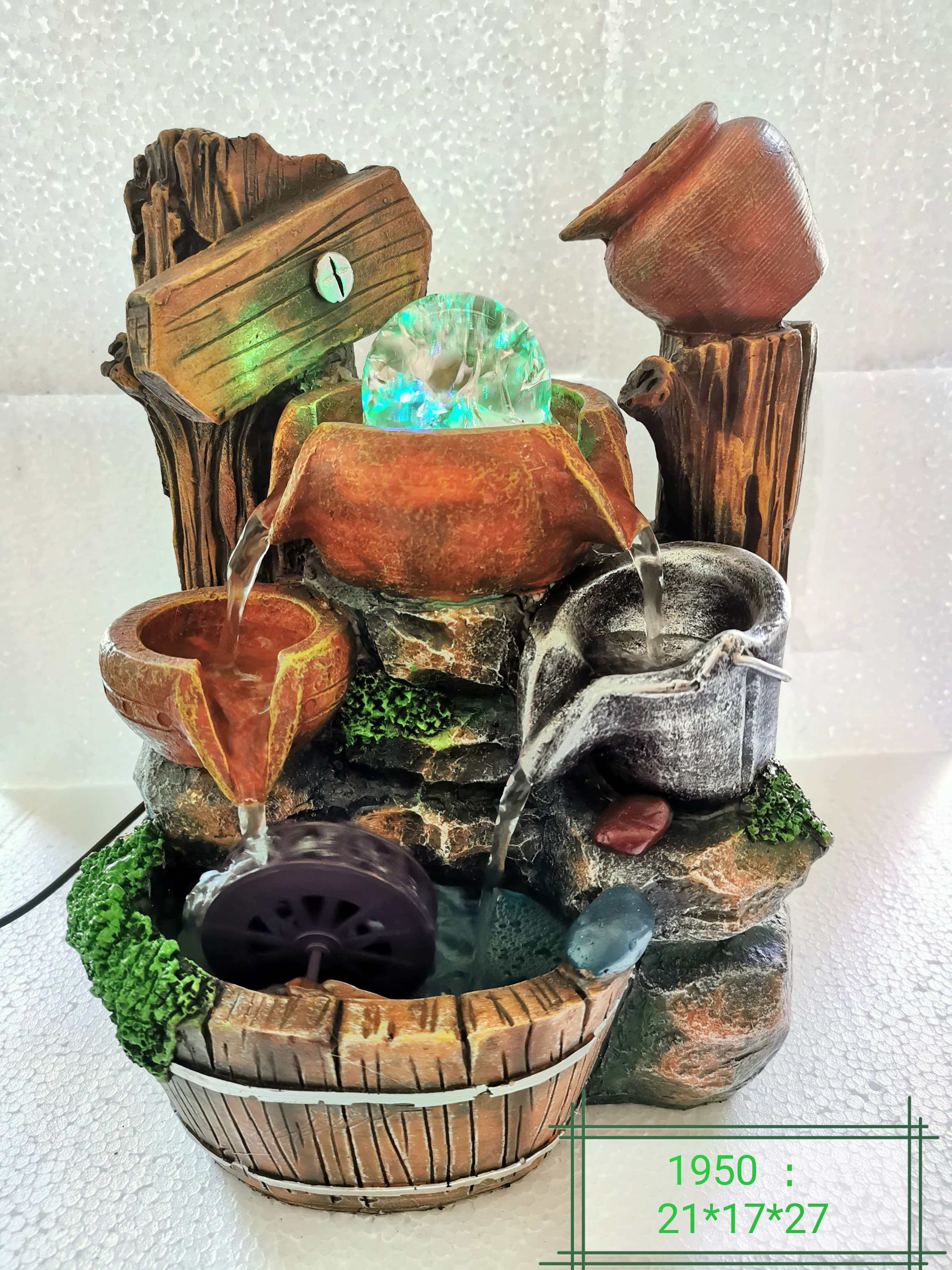 树脂假山流水喷泉工艺品摆件