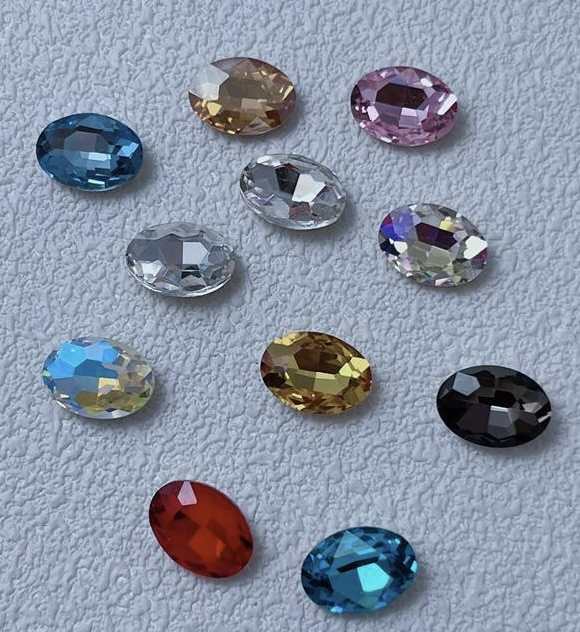 网红椭圆8*10鸽子蛋超闪美甲尖底钻饰品配件产品图