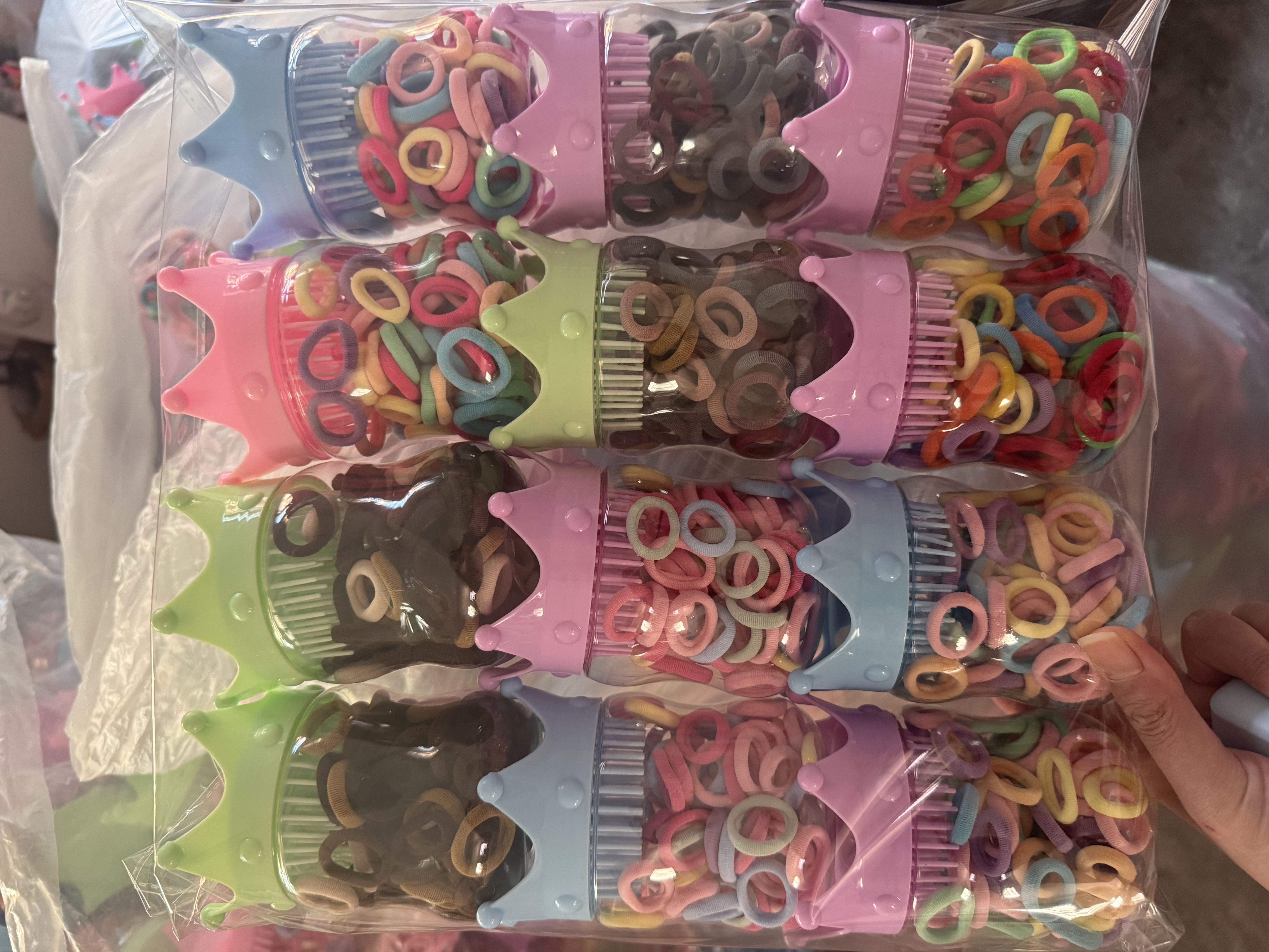 Children's hair ties, Korean-style headwear, hair accessories, rubber bands, fashionable hair ties, rubber bands, hair accessories, women's patchwork fashion, cartoon cans, rubber bands