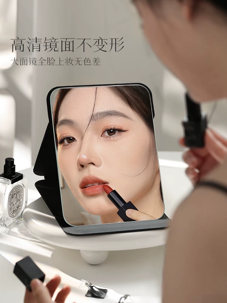 古迪折叠小镜子学生宿舍专用梳妆镜女随身男士便携家用桌面蒽萘LED化妆镜子台式带灯折叠放大网红宿舍桌面美妆卧室梳妆镜女详情图3