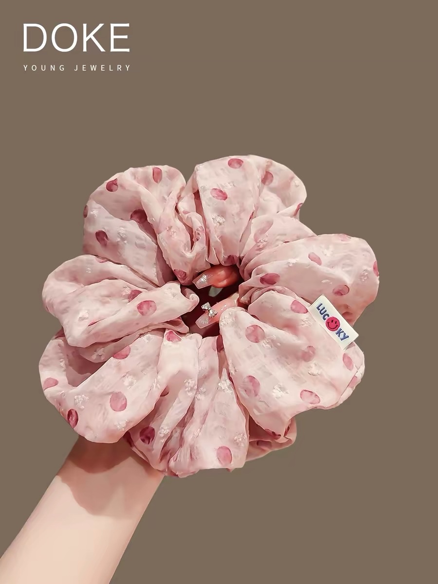 Hair tie, large intestine hair band, Korean-style hair tie, girls' high-end look, Korean-style rubber band, sweet fat intestine circle, forest-style hair accessory detail image 5