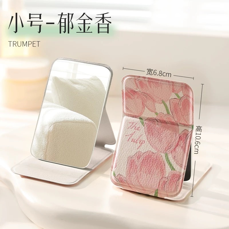 古迪折叠小镜子学生宿舍专用梳妆镜女随身男士便携家用桌面蒽萘LED化妆镜子台式带灯折叠放大网红宿舍桌面美妆卧室梳妆镜女详情图18