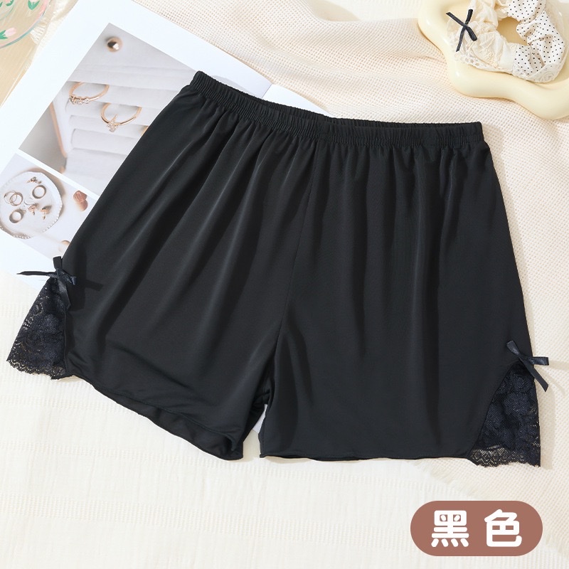 New summer ice silk safety pants for women, lace side bow base, short pants with floral edges that expose Application Scenario