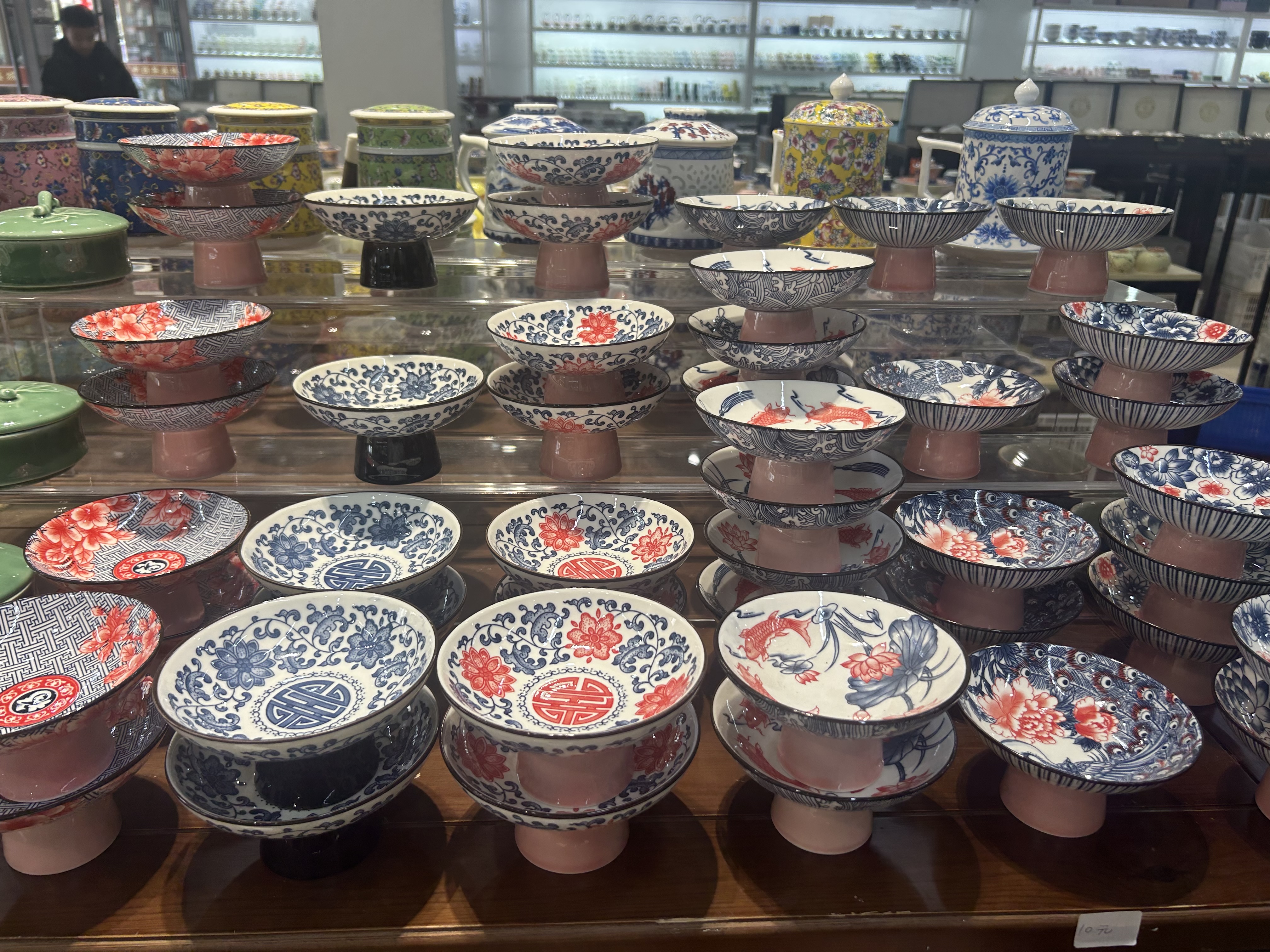 中式复古禅意陶瓷果盘高脚糕点下午茶点心盘高端精致水果盘零食碟