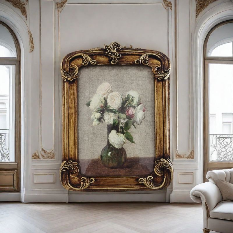 树脂欧式复古法式装饰摆件摆台相框手工客厅卧室床头沙发专用挂画 白底实物图