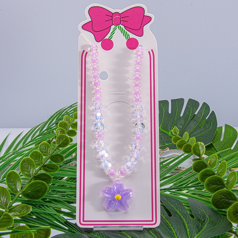 新款儿童饰品项链手链耳夹戒指樱花公主女童首饰套装参加直销详情图2