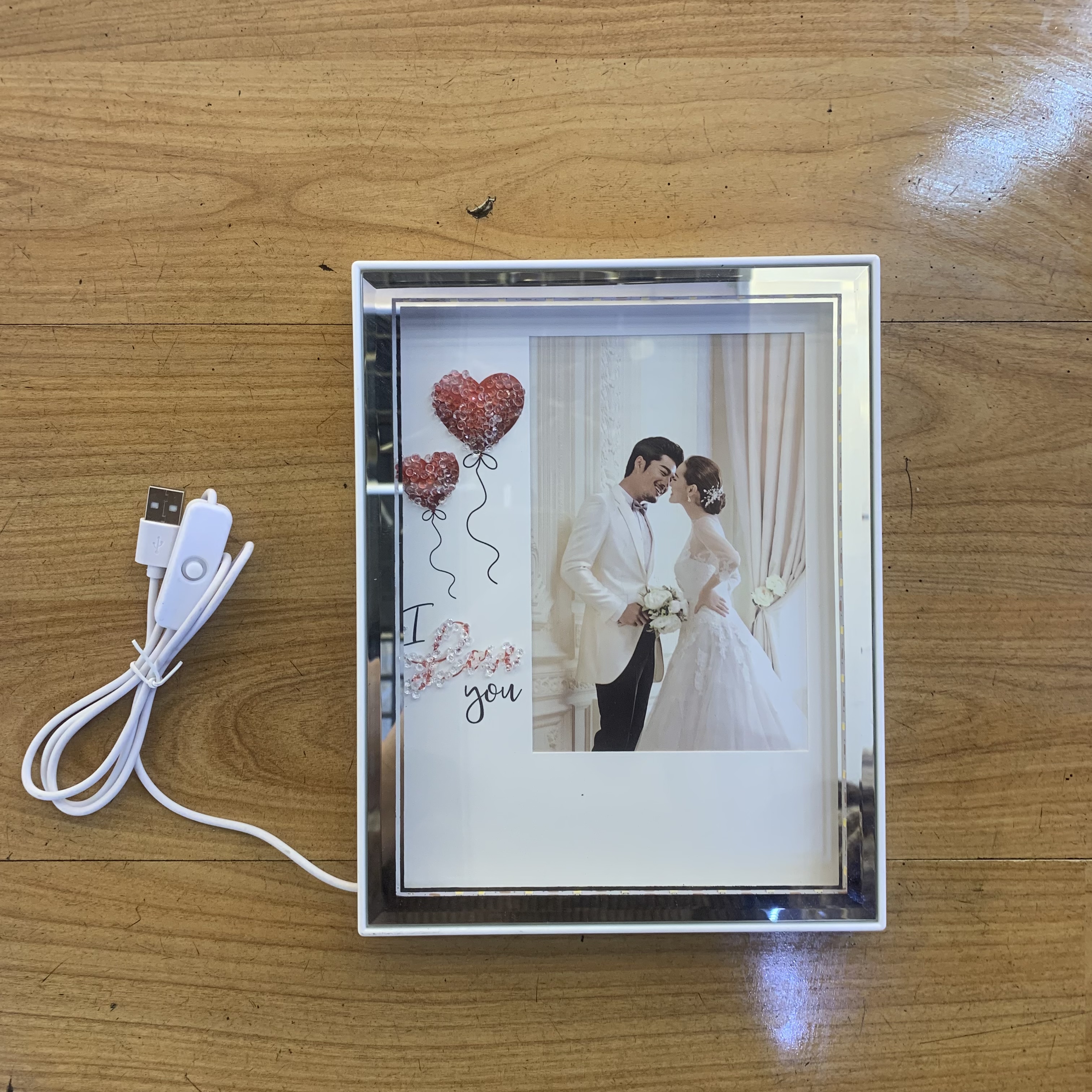 USB interface LED light single-color and dual-color photo frame with light detail image 4