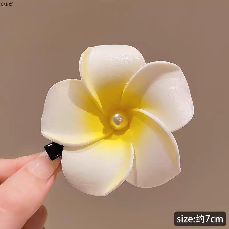 Super fairy-like frangipani headwear, summer seaside beach vacation, photo shoot, frangipani hair clip, Dai ethnic headwear, hair clip, hair accessory, hair clip, hairpin, hairpin grab clip, hair clip detail image 5