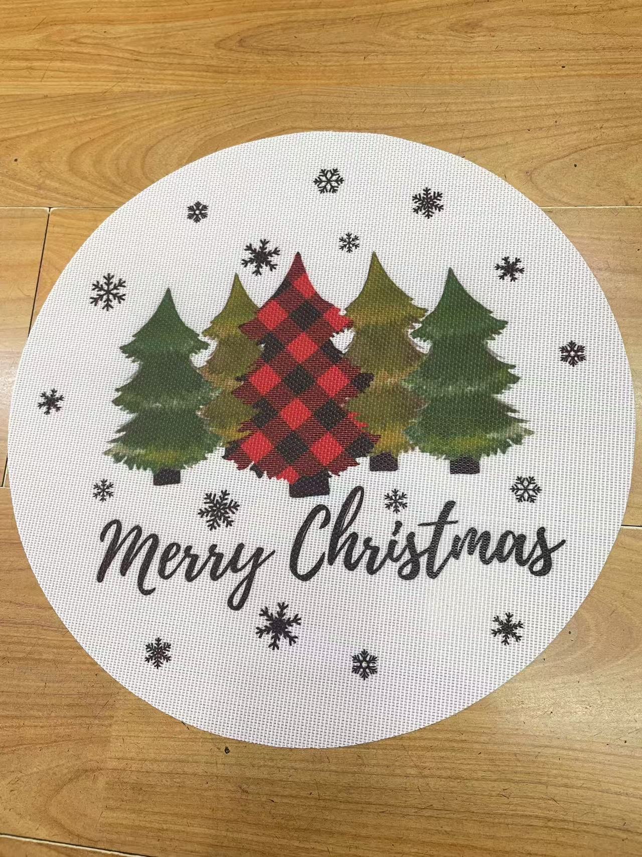 PVC  圣诞系列杯垫餐桌防烫垫隔热餐垫简约环保可定制餐桌防烫垫