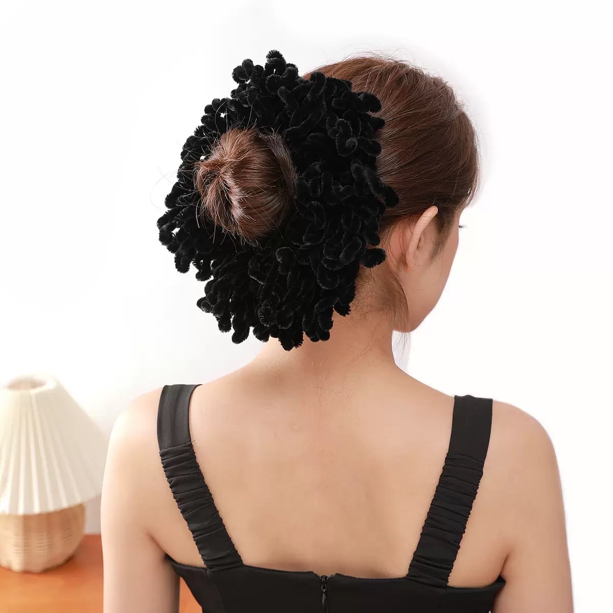 20cm large woolen hair band, Muslim headwear, velvet flower, ethnic hair accessory, multiple colors available, factory wholesale Item Picture