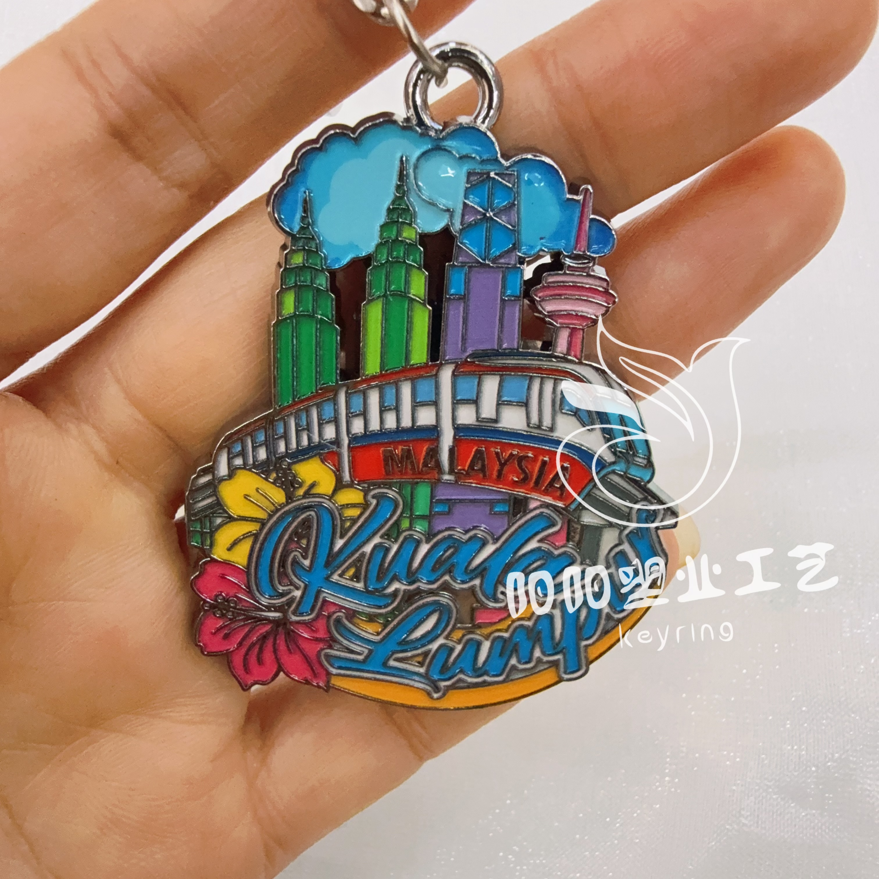 Llavero de metal atracciones de la ciudad IP wentron/logotipo de la empresa llavero regalo pintura a la plancha esmalte color personalizado recuerdos turísticos alemanes copa del mundo mijo región 6 Item Picture