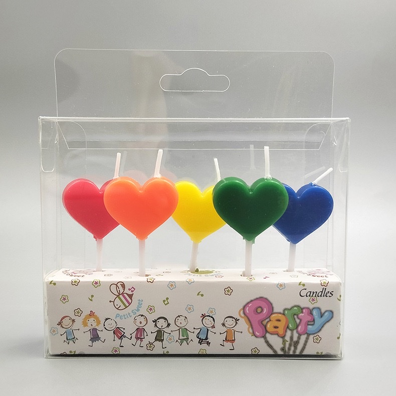 5pcs五角星爱心生日数字蜡烛金粉小蜡烛派对用品生日蜡烛儿童卡通马卡龙色五角星爱心生日蜡烛创意彩色星星心形装饰蜡烛 蜡烛详情图8