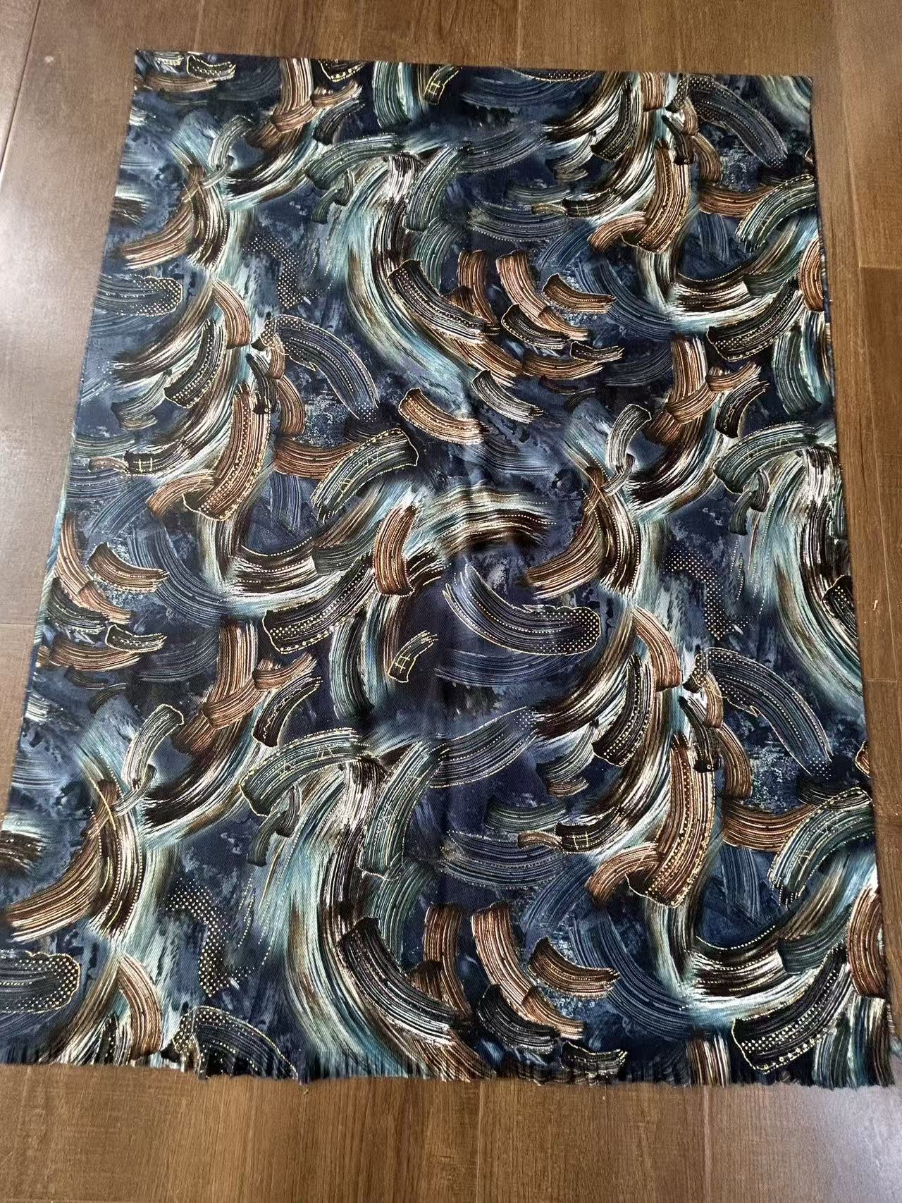  New hot sale Cashmere 2side Digital print 1side with Gold s detail image 10
