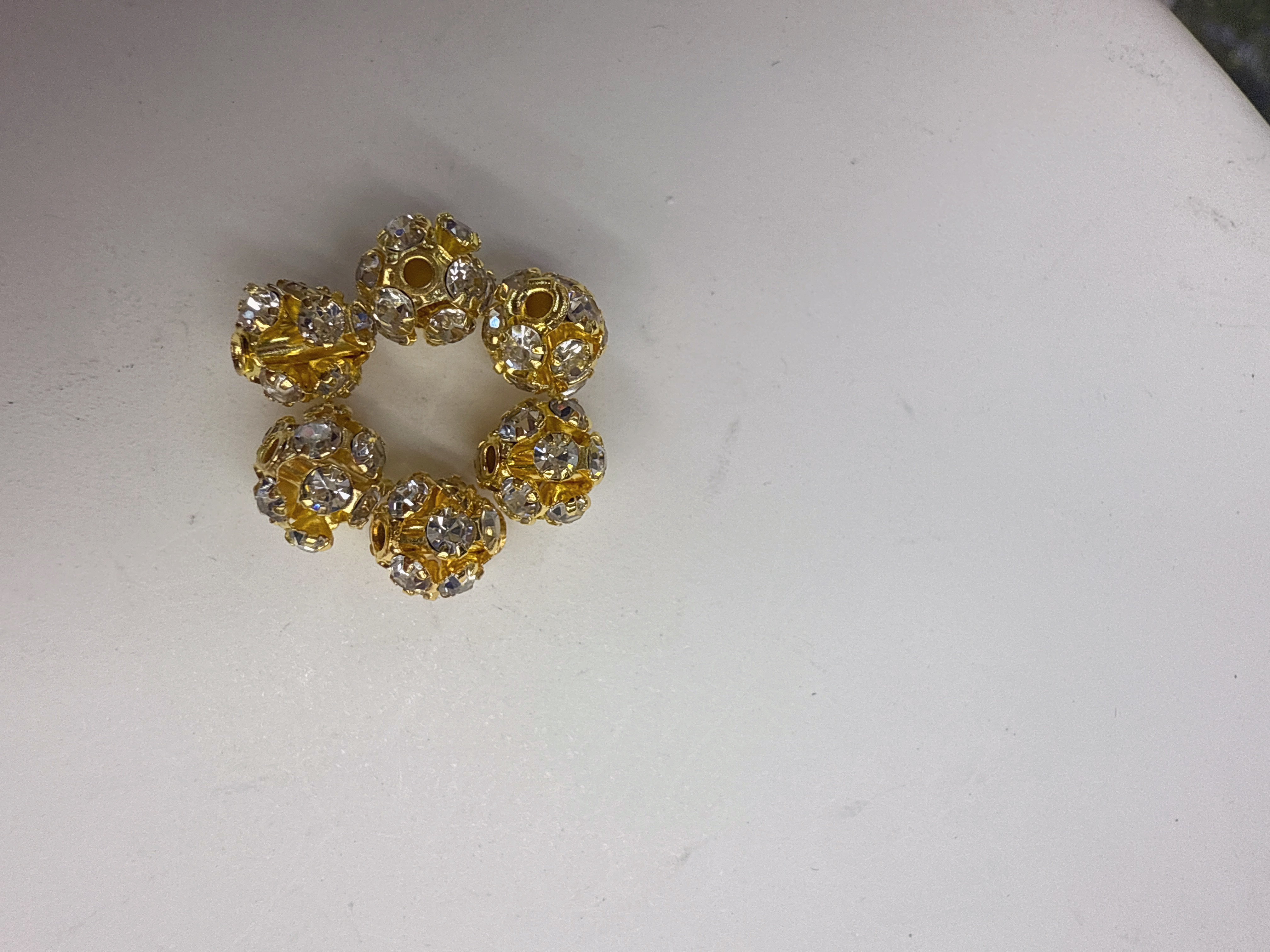 手工DIY串珠杨梅球金珠批发闪光亮钻珠