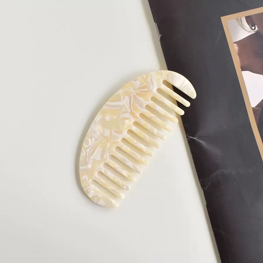 Factory direct sales, cross-border best-selling acetic acid board combs, popular hair combs in Europe and America, anti-static marble-patterned hair combs, hair accessories Specification image