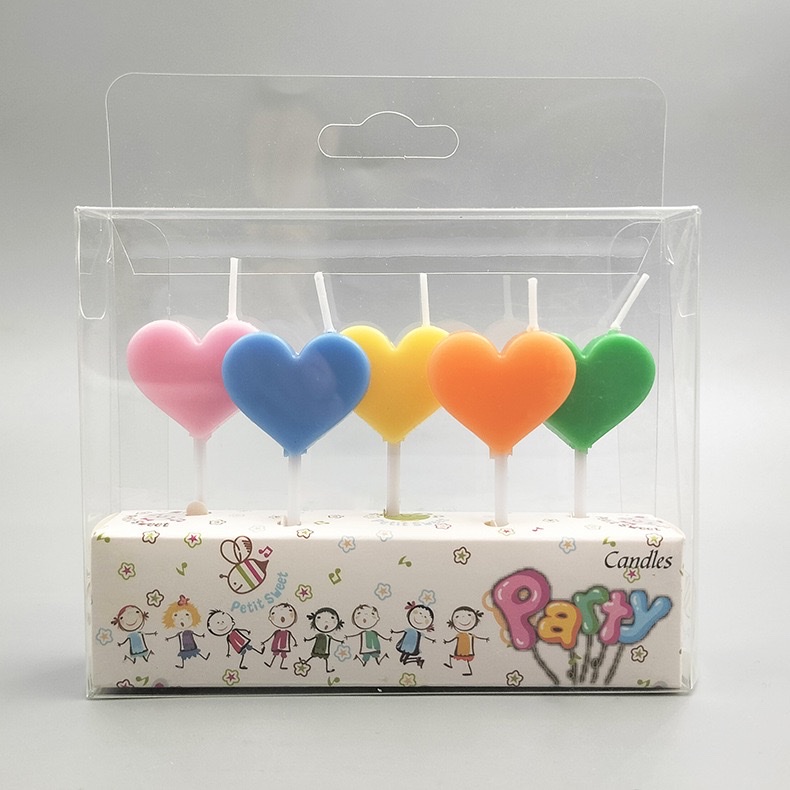 5pcs五角星爱心生日数字蜡烛金粉小蜡烛派对用品生日蜡烛儿童卡通马卡龙色五角星爱心生日蜡烛创意彩色星星心形装饰蜡烛 蜡烛详情图2