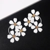 European and American cross-border fashion, exaggerated, fresh, retro, sweet flower earrings, women's high-end sense, country style earrings and earrings details Picture