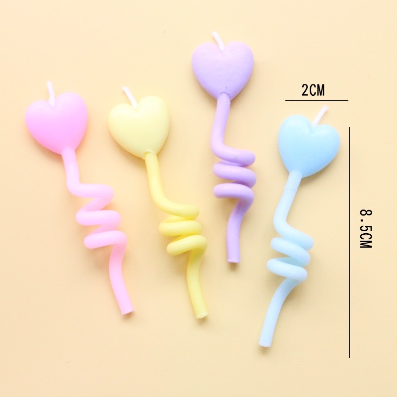 New birthday cake candles, InS-style retro heart-shaped five-pointed star twisted candles, colorful cartoon balloon candles, birthday number candles, gold powder small candles, party supplies, birthday candle gift box, candle party supplies detail image 8