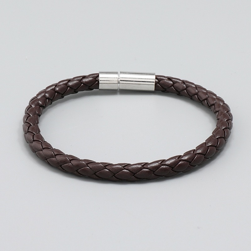 Cross-border best-selling accessories: Personalized and simple PU woven leather bracelet and jewelry, Korean-style casual and versatile accessories, silicone bracelet details Picture