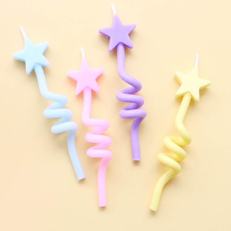 New birthday cake candles, InS-style retro heart-shaped five-pointed star twisted candles, colorful cartoon balloon candles, birthday number candles, gold powder small candles, party supplies, birthday candle gift box, candle party supplies details Picture