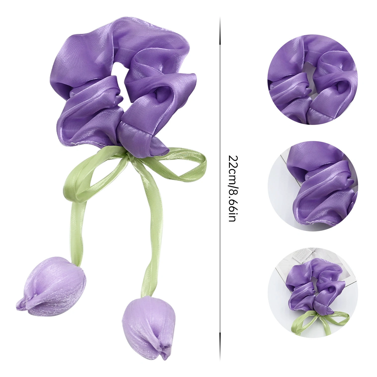 Tulip hair bands, acrylic children's hair clips, disposable rubber band headwear, children's hair accessories detail image 5