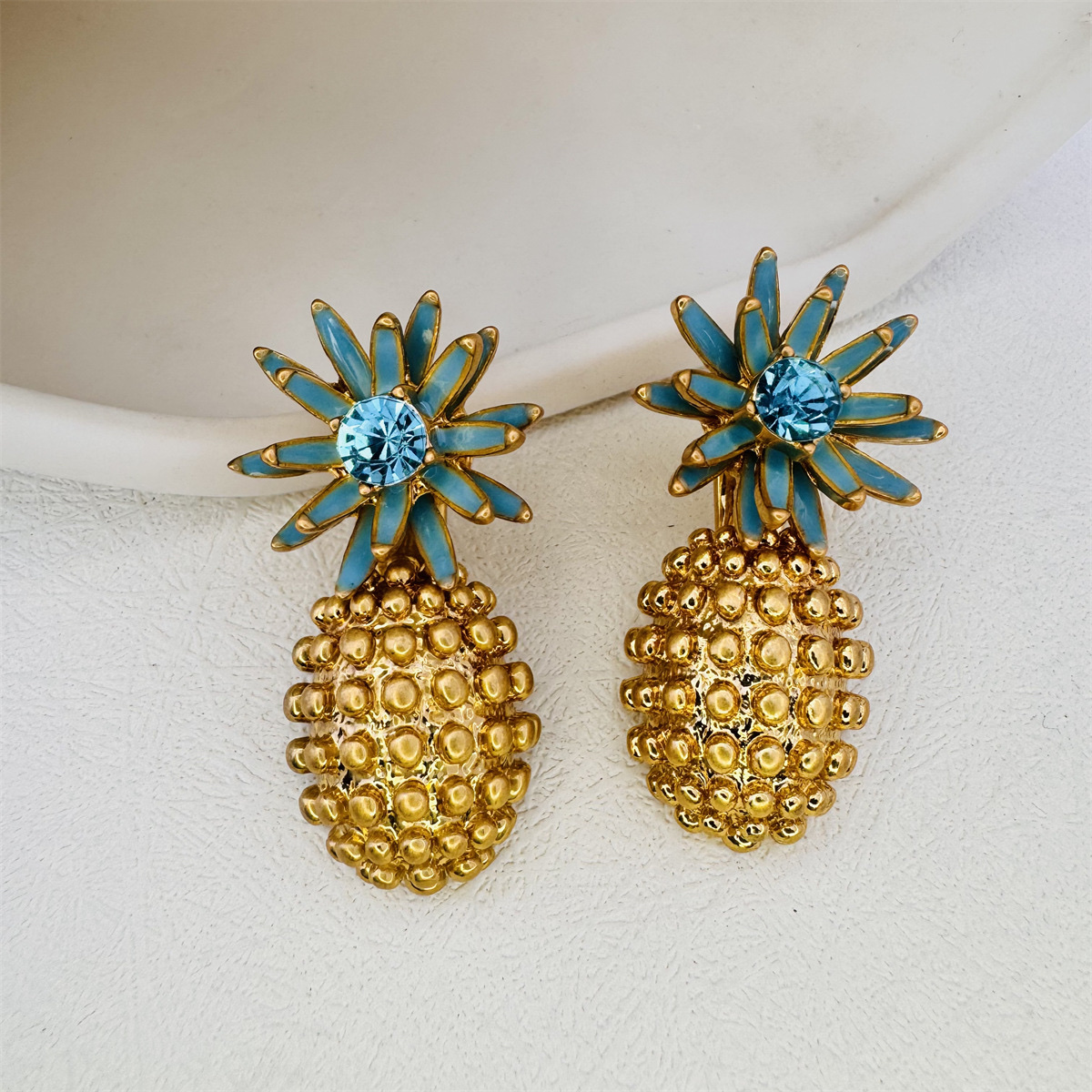 仿真水果菠萝耳环耳饰时尚耳夹简约设计饰品