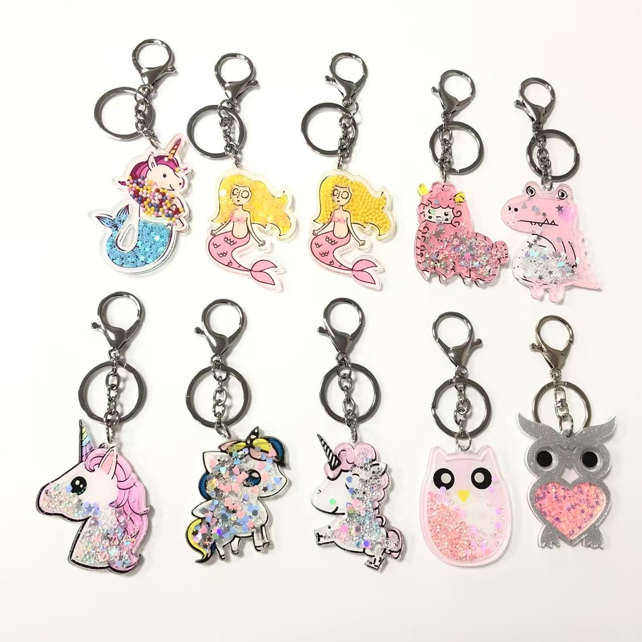 冰淇淋亚克力流沙钥匙扣 卡通图案 可以定制 包挂 大久饰品-030卡通钥匙扣挂件详情图6