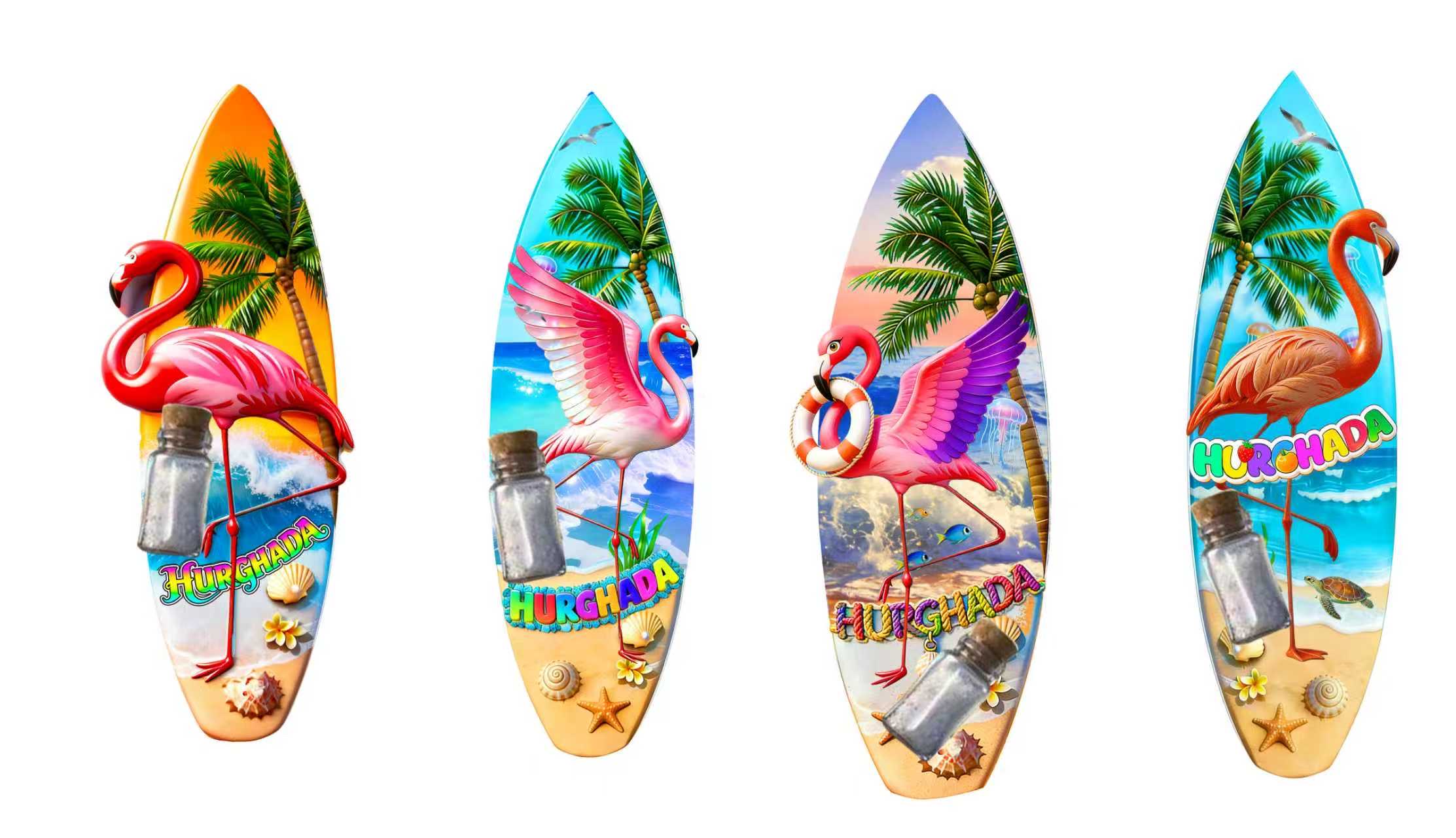 火烈鸟冰箱贴漂流瓶可定制冰箱贴海洋冰箱贴