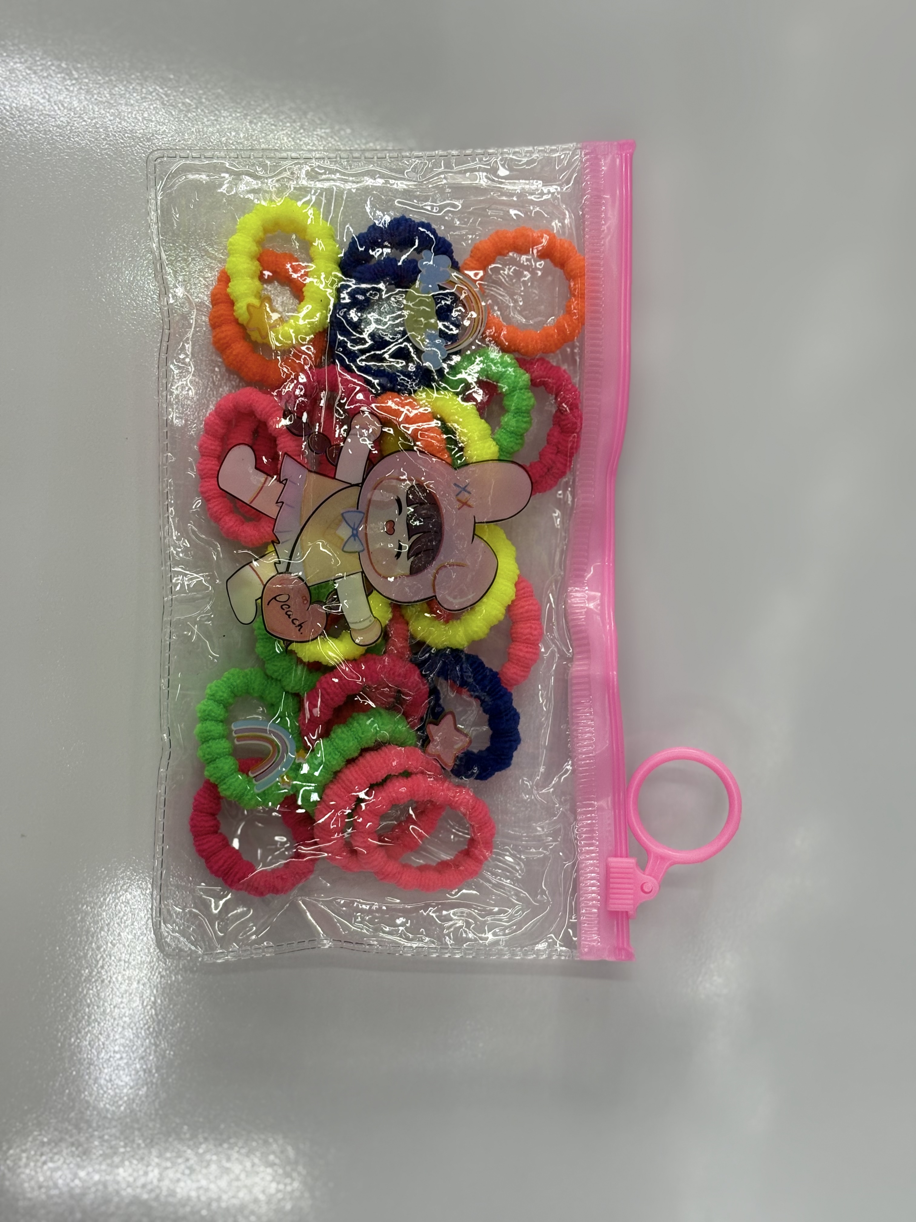 New cute zipper bag, children's high-elasticity towel band, hair tie, hair accessory, 25 pieces in a set, exclusively supplied by the source factory for export detail image 2