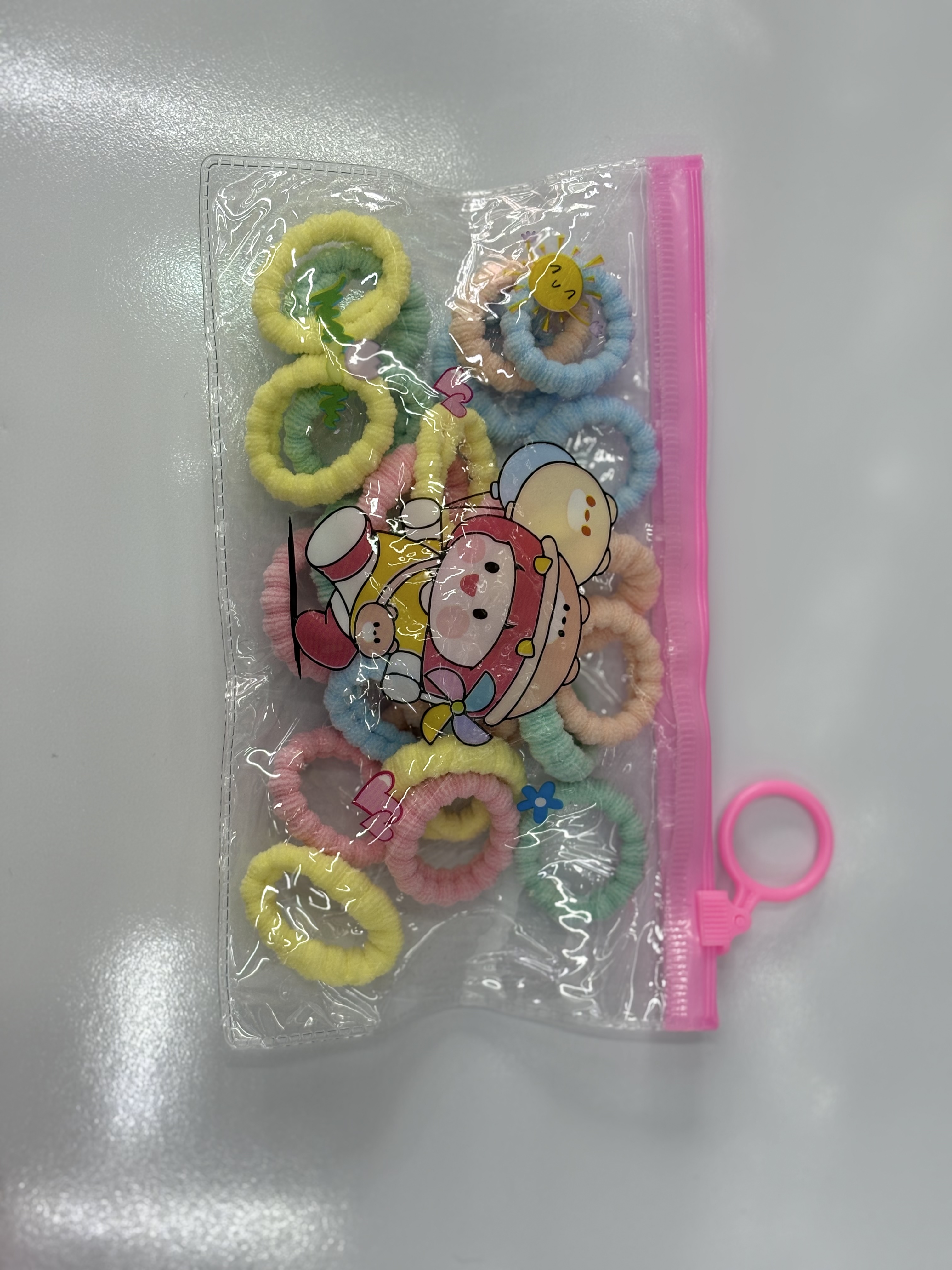 New cute zipper bag, children's high-elasticity towel band, hair tie, hair accessory, 25 pieces in a set, exclusively supplied by the source factory for export detail image 4