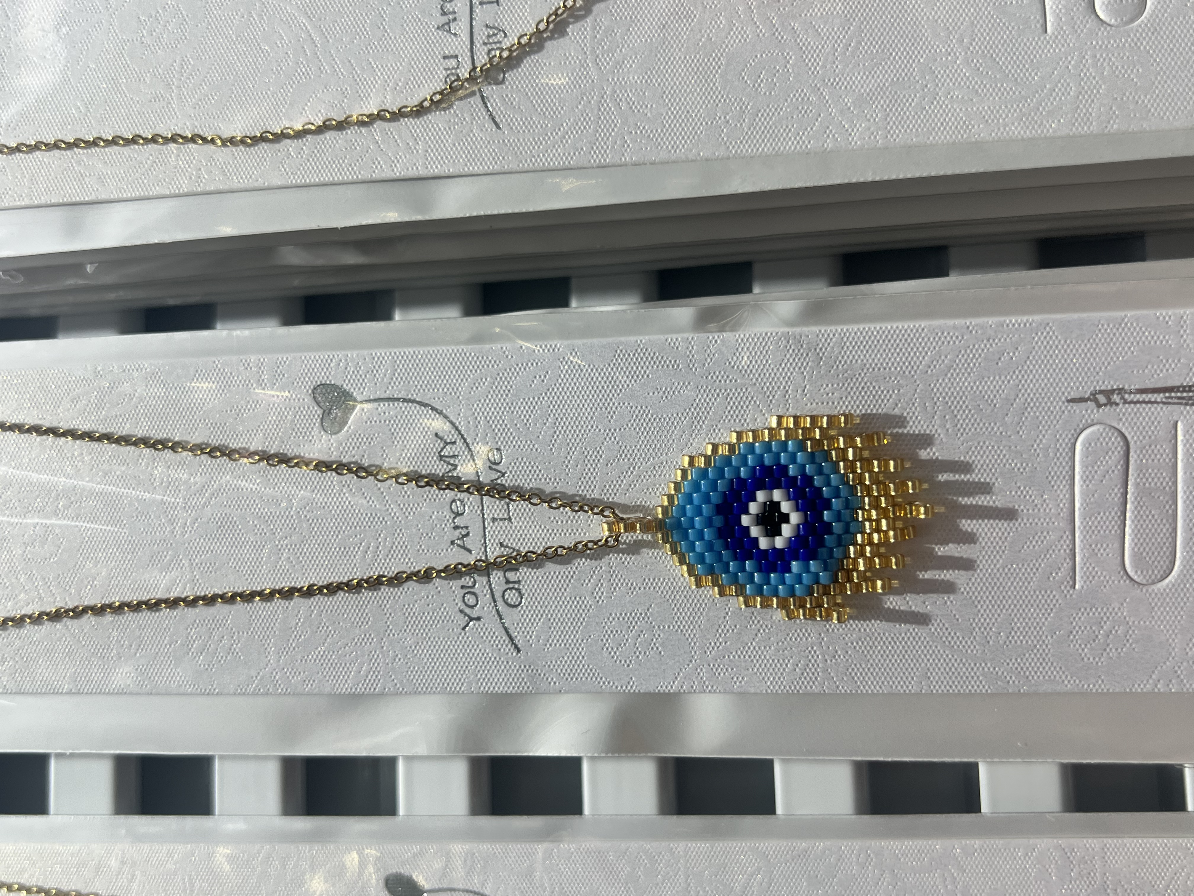 纯手工编织miyuki恶魔之眼不锈钢项链