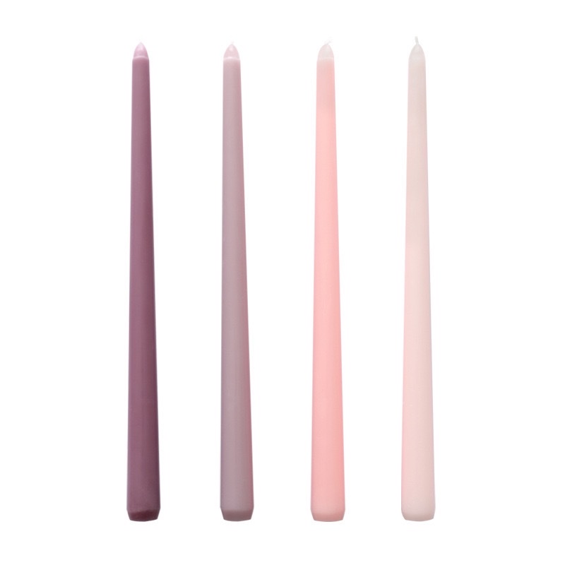 Wholesale four-piece 30CM branch-shaped wedding banquet European Morandi colorful long-pole candles, romantic, odorless and smokeless detail image 4