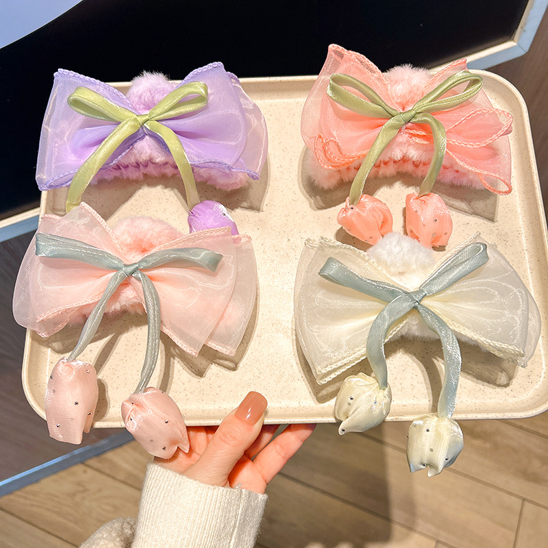Tulip hair clips, hair nets, acrylic children's hair clips, disposable rubber bands, headwear, children's hair accessories