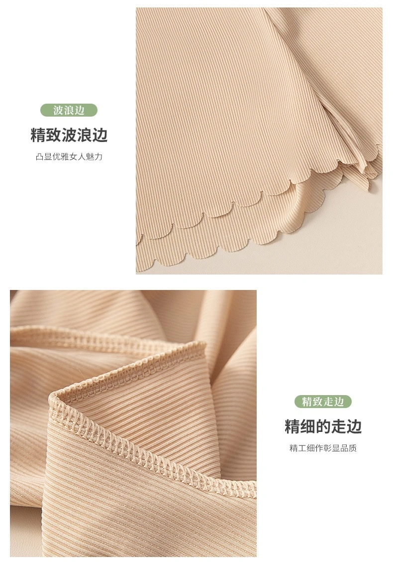 Spring and summer vertical striped ice silk safety pants, shorts, leggings, wavy edge three-inch pants, women's safety pants detail image 8