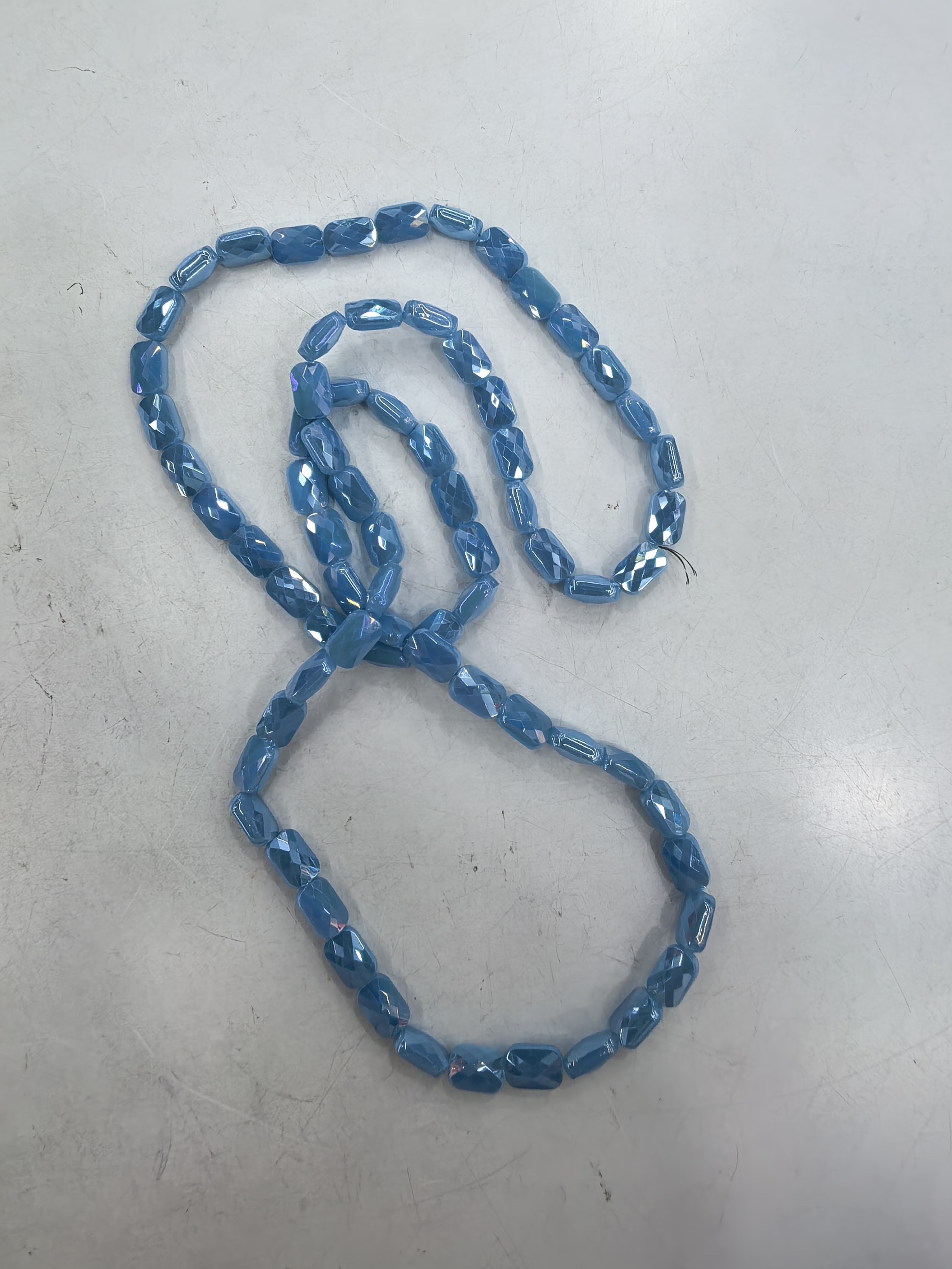 8mm长方形网格珠手工配件DIY珠子玻璃珠手链项链手机链头扣配件