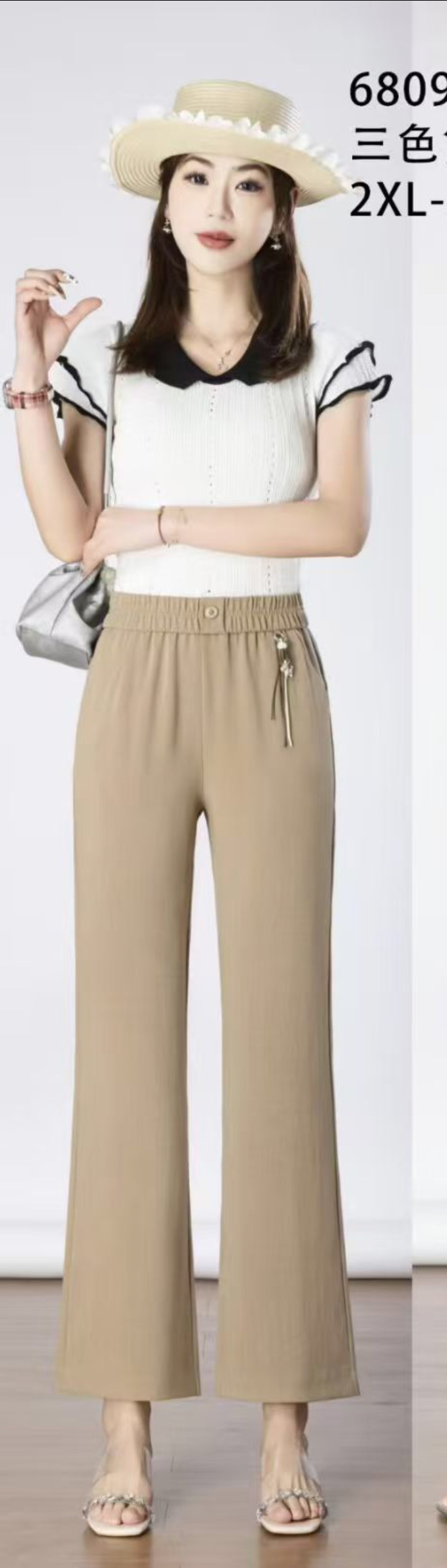 For the Spring and autumn of 2026, there are popular styles of women's trousers, including flared flared pants with elastic waists and khaki pants Specification image