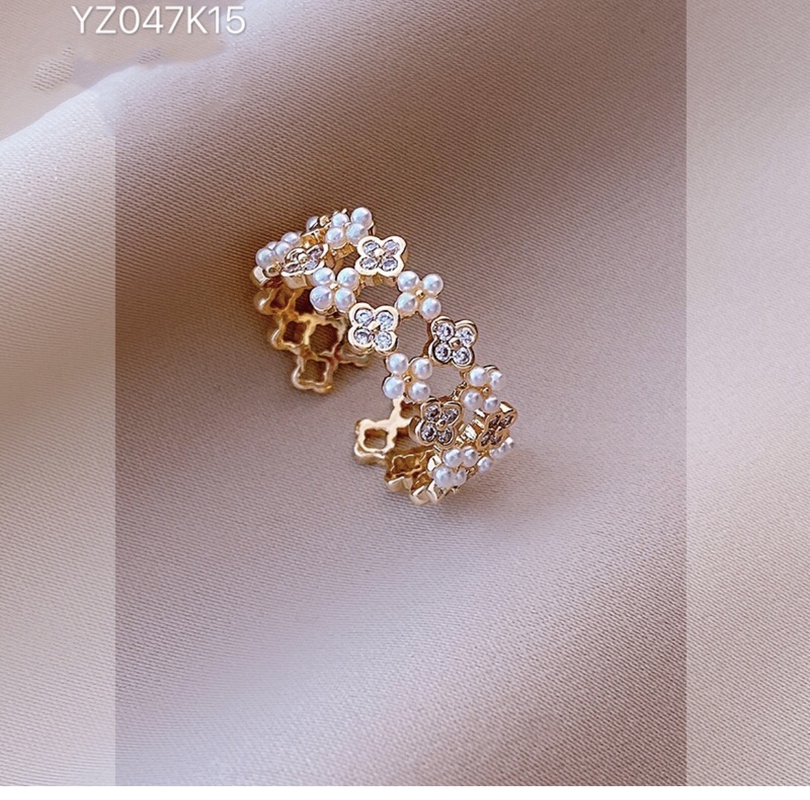 高端珍珠戒指铜微镶戒指详情图7