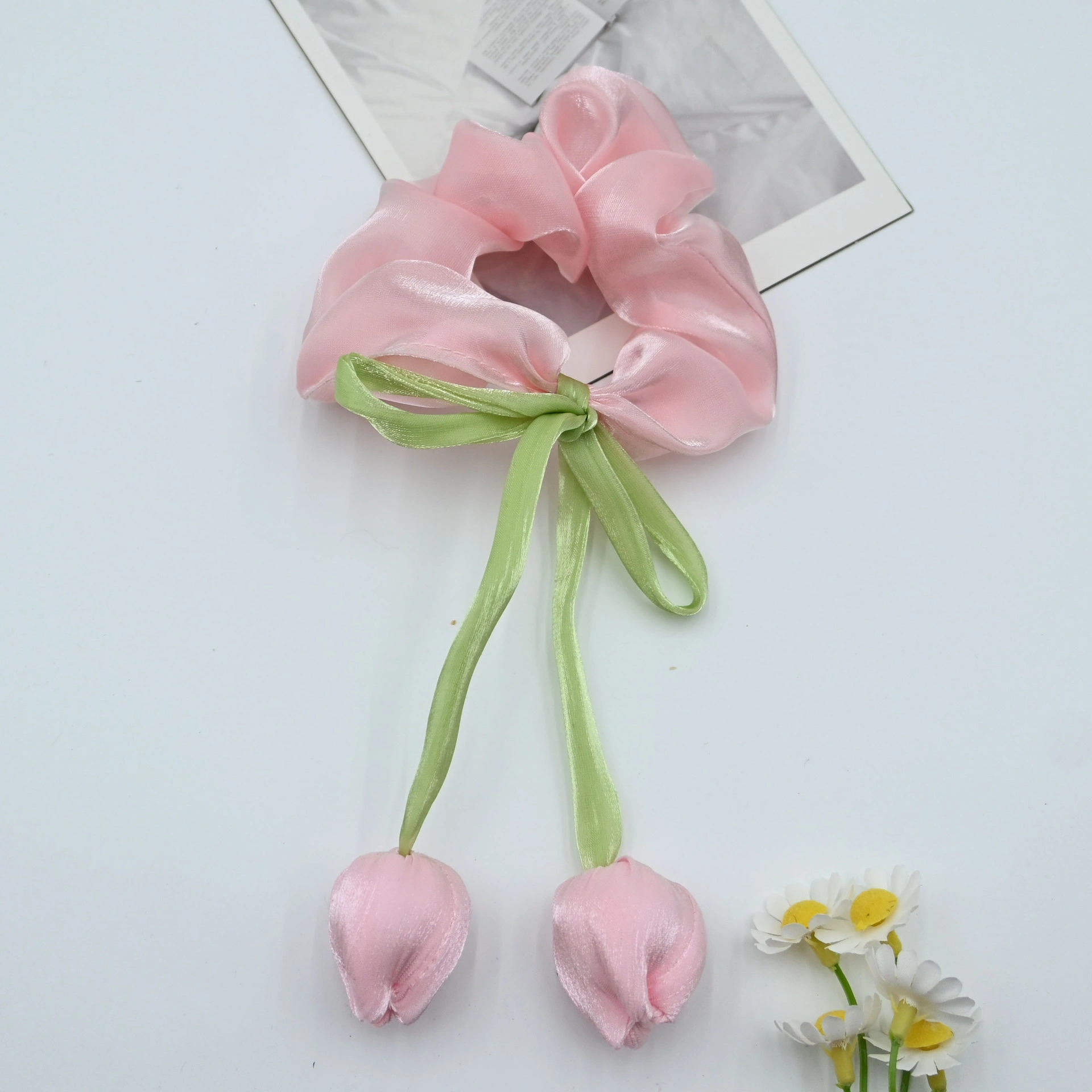 Tulip hair bands, acrylic children's hair clips, disposable rubber band headwear, children's hair accessories detail image 3