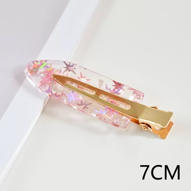New hair bun gold foil hair clip, Korean style versatile hair accessory, acrylic acetate seamless hair clip, small leaf broken hair edge clip, hair accessory Specification image
